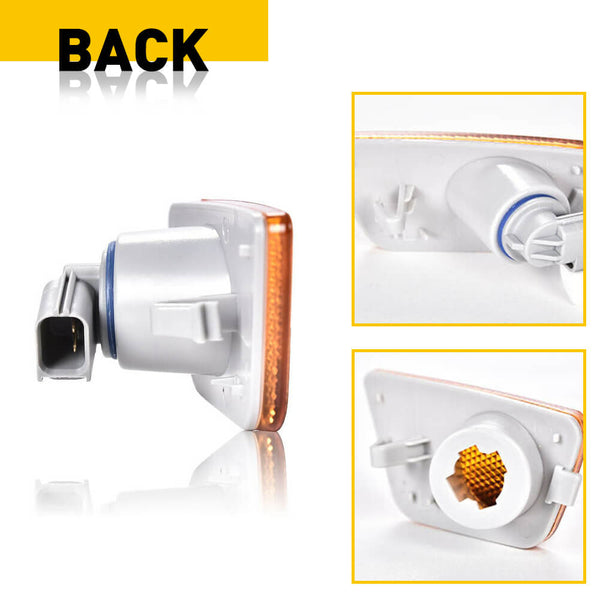 Compatible with 2014-2016 Chevy Cruze, Front Bumper Mounted Side Marker Light Assembly (Smoke)