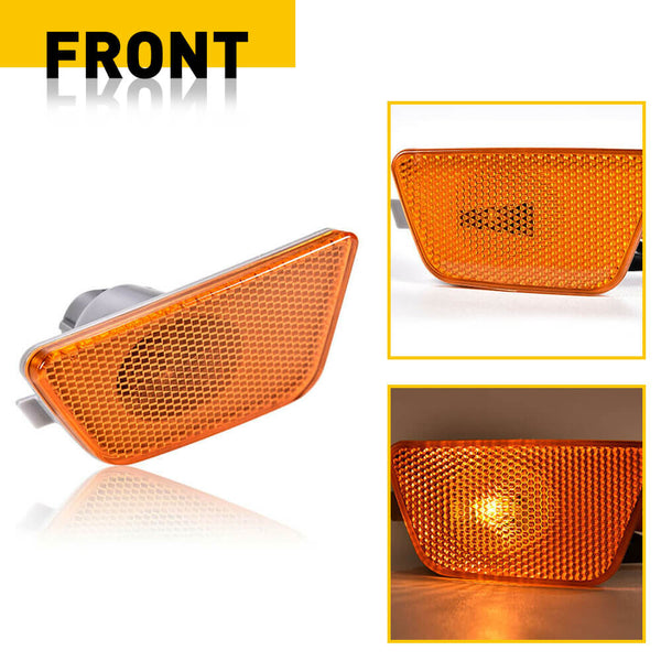 Compatible with 2014-2016 Chevy Cruze, Front Bumper Mounted Side Marker Light Assembly (Smoke)