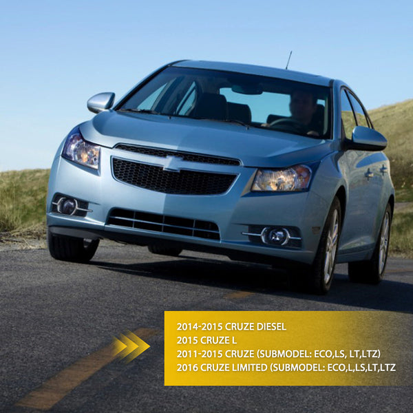 Compatible with Chevy Cruze, Front Bumper Mounted Side Marker Light Assembly (Smoke)