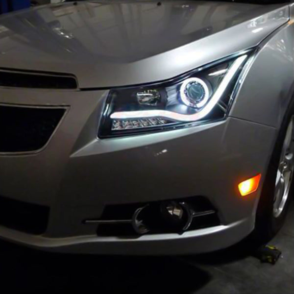 Compatible with Chevy Cruze, Front Bumper Mounted Side Marker Light Assembly (Smoke)