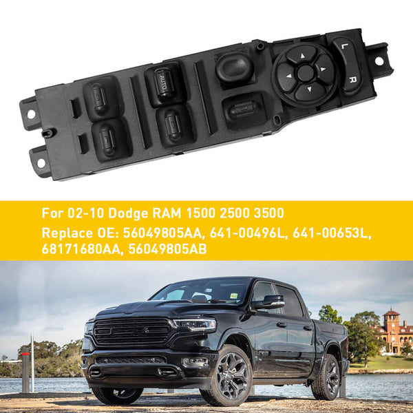 Driver Side Power Window Switch and Window Switch Bezel Replacement for 2002-2010 Dodge Ram 1500 2500 3500