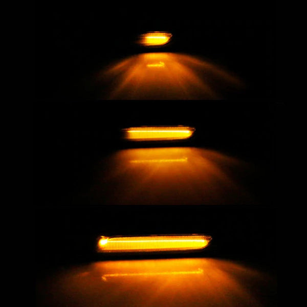 Dynamic Amber LED Side Marker Turn Signal Lights For BMW 1/3/5 Series, Pack of 2