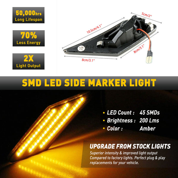 Dynamic LED Side Marker Turn Signal Lights For Subaru BRZ Scion FRS Toyota 86
