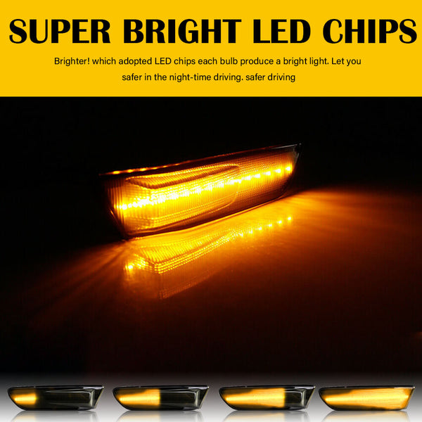 For 03-07 Infiniti G35 Coupe Amber LED Front Bumper Side Marker Light, Smoke