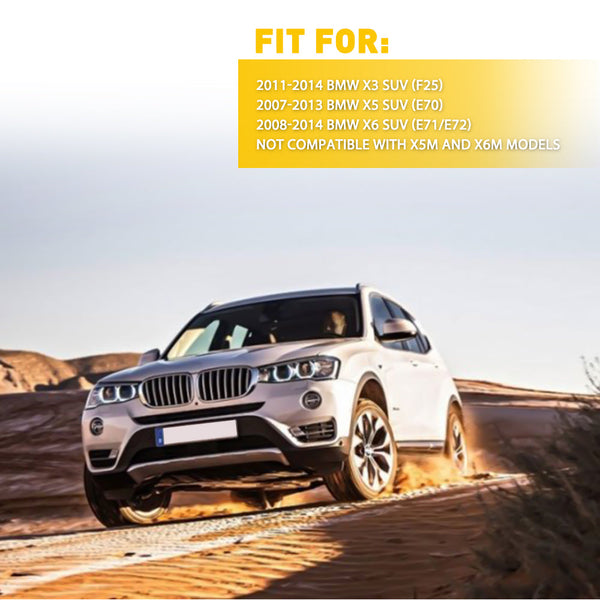 For 07-14 BMW X5 X3 X6 Dynamic Amber LED Smoke Side Marker Turn Signal Lights, 2Pcs