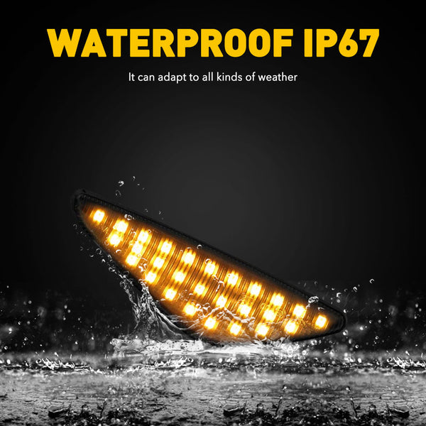 For 07-14 BMW X5 X3 X6 Dynamic Amber LED Smoke Side Marker Turn Signal Lights, 2Pcs