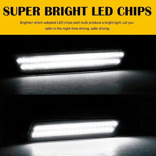 For 10-15 Chevy Camaro Side Marker Light White LED Front Rear Bumper Lamp