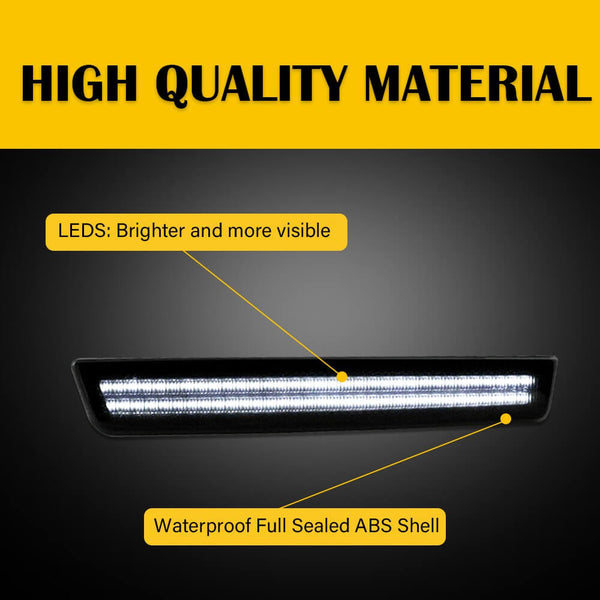 For 15-22 Challenger Front Bumper LED Side Marker Light, Smoke