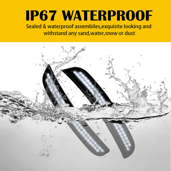 For 15-22 Dodge Charger White LED Front & Rear Side Marker Lights, 4pcs