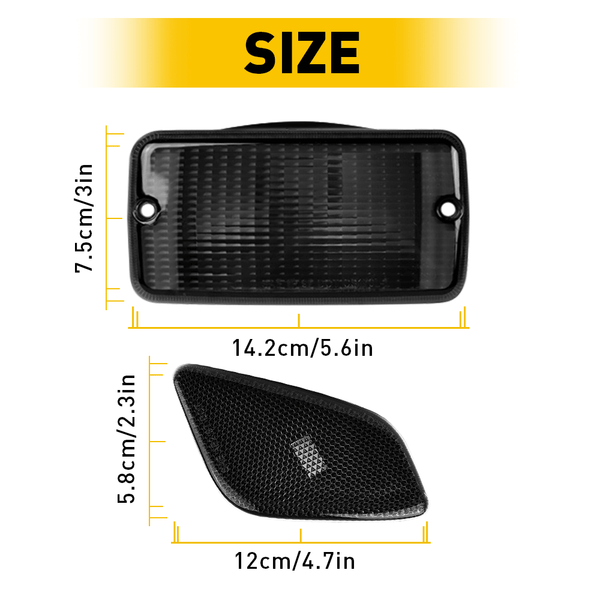 For 1997-2006 Jeep Wrangler TJ Front Bumper Turn Signal / Side Marker Light Housing Kit