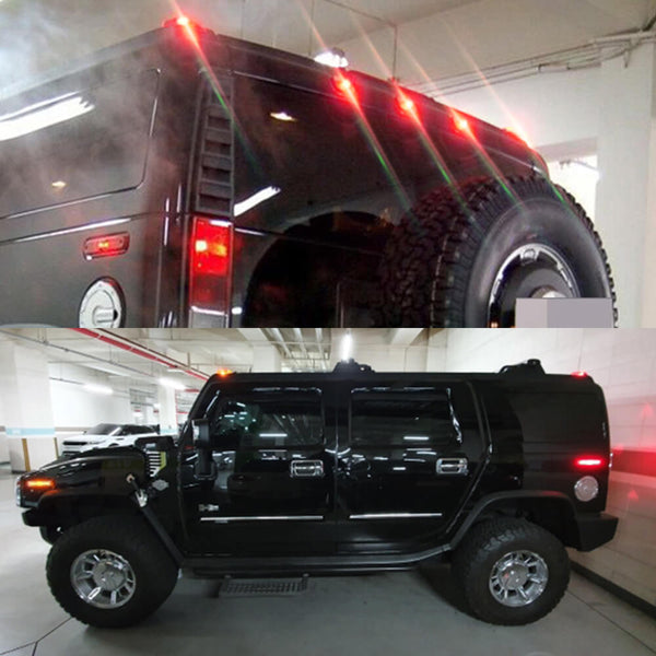 For 2003-2009 HUMMER H2 Front Rear LED Side Marker Light Kit Amber/Red, 4pcs