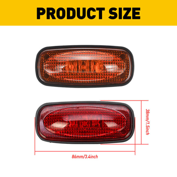 For 2003-2018 Dodge RAM Red & Yellow Fender LED Side Marker Lights