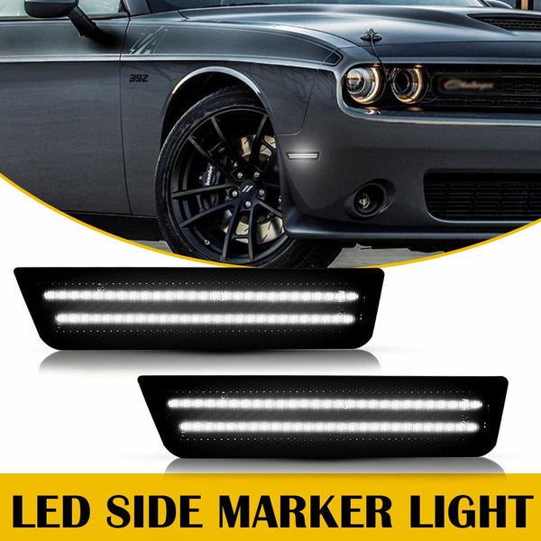 For 2008-2014 Challenger And 11-14 Charger LED Front Rear Side Marker Lights, White