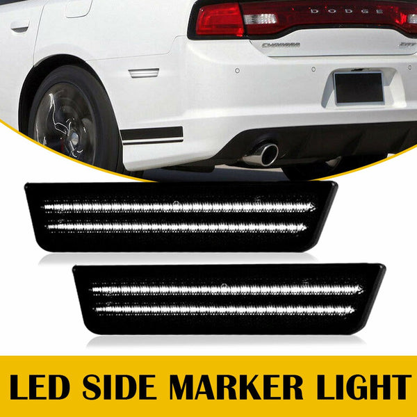 For 2008-2014 Challenger And 11-14 Charger LED Front Rear Side Marker Lights, White