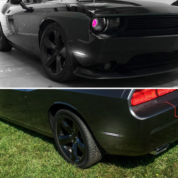 For 2008-2014 Challenger And 11-14 Charger LED Rear Side Marker Lights, White