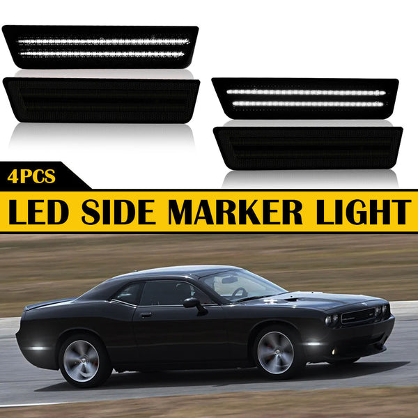 For 2008-2014 Challenger And 11-14 Charger LED Rear Side Marker Lights, White