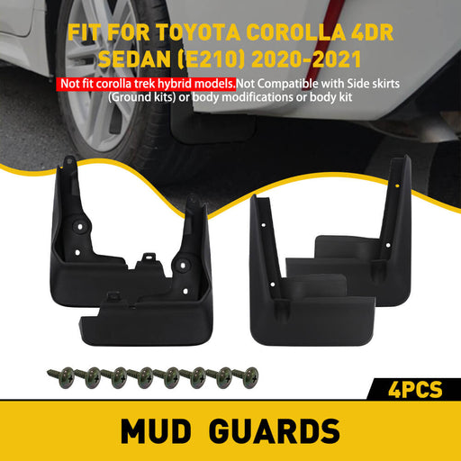 For 2020-2021 Toyota Corolla Mud Flaps 4pcs Fits 4door Sedan (Not Fit Trek Hybrid)