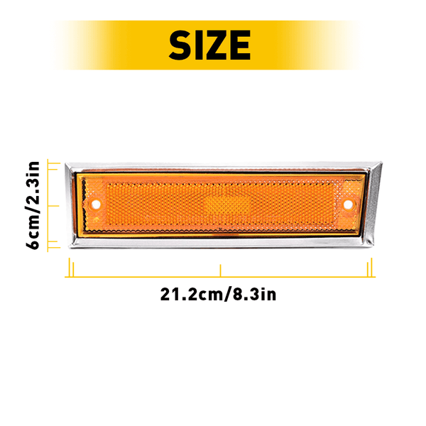 Front Bumper Side Marker Light Housing Assembly Chrome Bezel Compatible with Chevrolet, GMC, etc