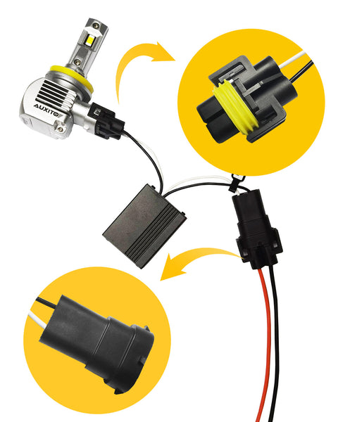 H11/H8/H9 Canbus Adapter Anti-Flicker Warning Canceler for LED Headlight