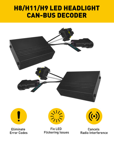 H11/H8/H9 Canbus Adapter Anti-Flicker Warning Canceler for LED Headlight