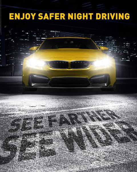 H11 H8 H9 Fanless Plug and Play for High Low Beam/Fog lights, 6500K White Pack of 2