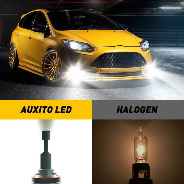H11 H8 LED Fog Light Bulb Fanless, 3400LM Per Set, 6500K Cool White, CSP LED Chips by AUXITO