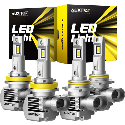 H11/H9/H8 Low Beam 9005/HB3 High Beam Upgraded LED Headlight Bulbs Combo 6000K Cool White Super Bright