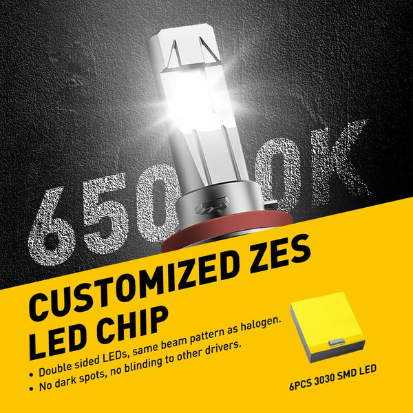 H11 H9 LED Bulbs 12000lm Per Set, Wireless LED High&Low Beam Forward Lighting Bulbs