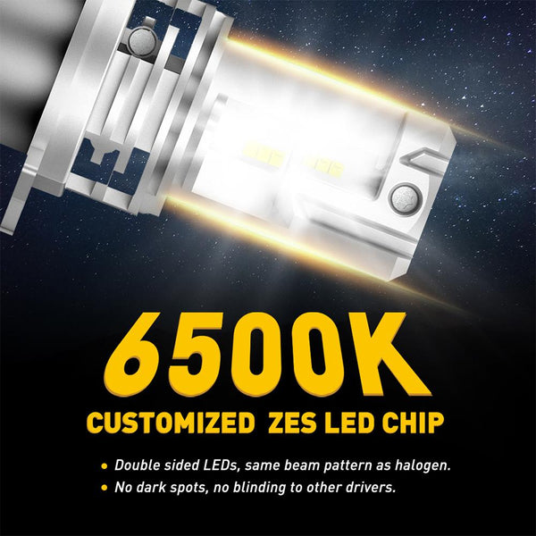 H4/9003/HB2 Wireless LED High&Low Beam Forward Lighting Bulbs, 12,000LM/Set 52W Bulbs