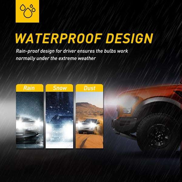 H4 9003 LED Bulb Fanless 9000 Lumens Adjustable Beam 6500K Xenon White High Low Beam HB2