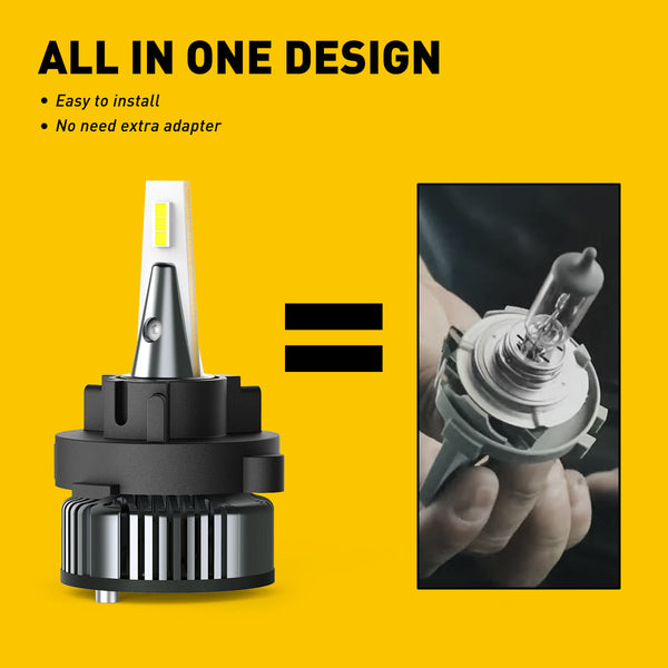 H7 LED Bulbs with Retainer Adapter for VW Polo MK5(2010-2017), Touran(2010-2018) 16000LM 6500K