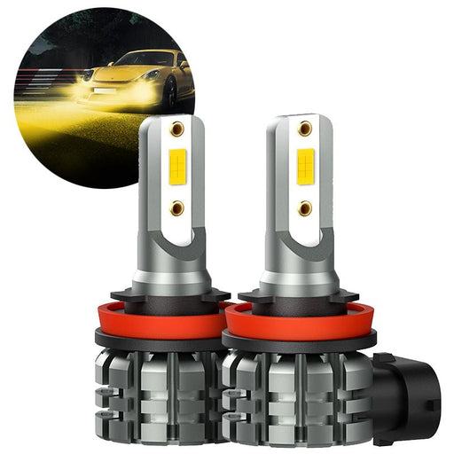 H8 H11 LED Fog Light Bulbs 4000 Lumens with CSP Chipsets Golden Yellow for DRL or Fog Lights Lamp Replacement