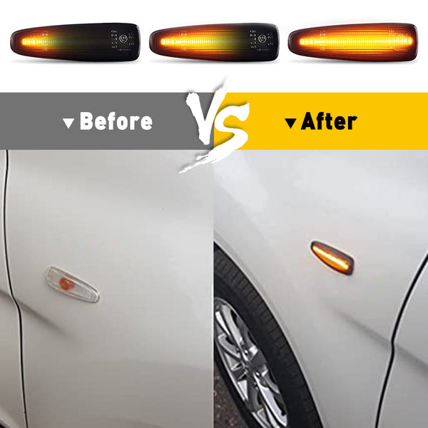 LED Front Fender Signal Lights for Mitsubishi Lancer Evolution X Mirage Outlander Sport Smoked Lens