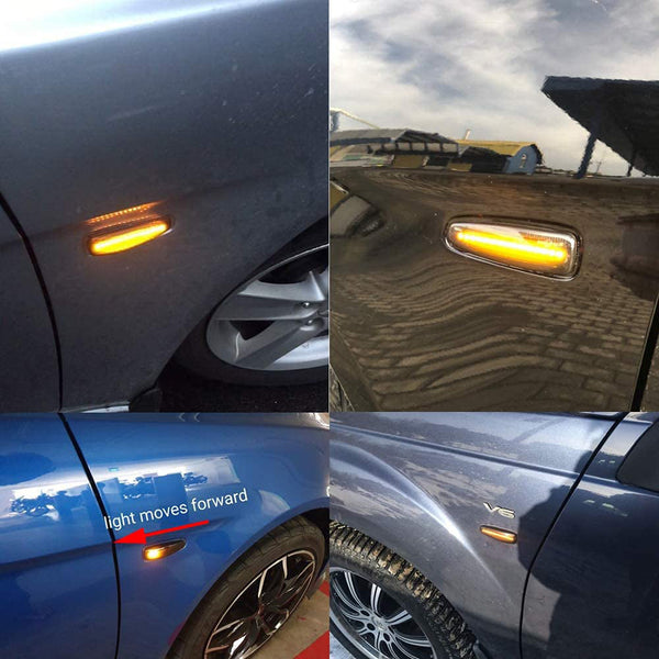 LED Front Fender Signal Lights for Mitsubishi Lancer Evolution X Mirage Outlander Sport Smoked Lens