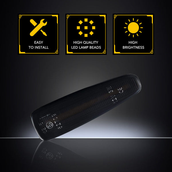 LED Front Fender Signal Lights for Mitsubishi Lancer Evolution X Mirage Outlander Sport Smoked Lens