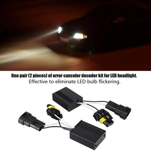 LED Headlight Can-bus Decoder kit, Decoder Anti Flickering Computer Warning Canceller Error Code Eliminator Resistor Decoder for Headlight/Fog-light