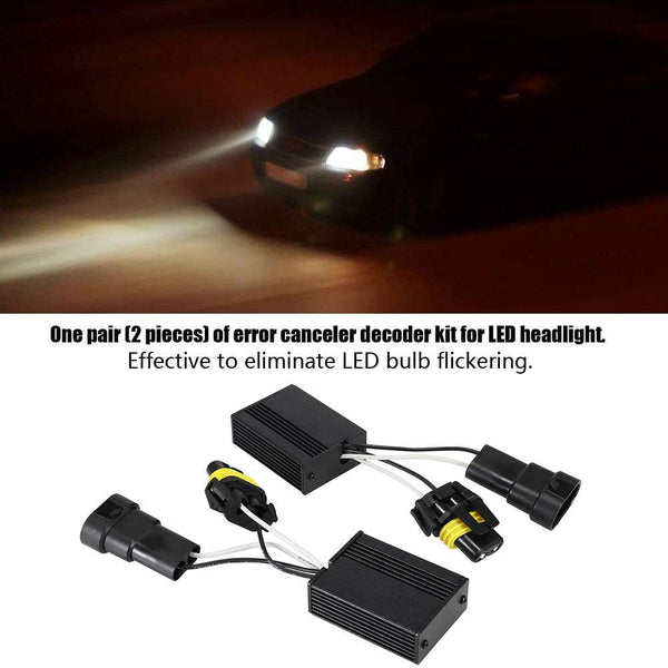 LED Headlight Can-bus Decoder kit, Decoder Anti Flickering Computer Warning Canceller Error Code Eliminator Resistor Decoder for Headlight/Fog-light