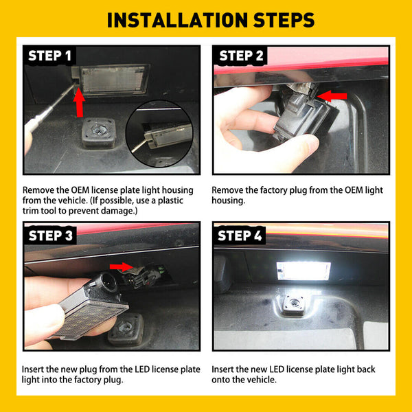 LED License Plate Lights for 14-21 Dodge Durango Models Waterproof License Plate Light Kits Xenon White Light