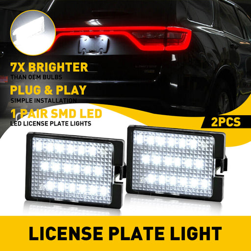 LED License Plate Lights for 14-21 Dodge Durango Models Waterproof License Plate Light Kits Xenon White Light