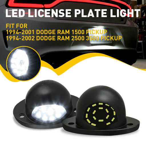 LED License Plate Lights for Dodge RAM Models Waterproof License Plate Light Kits Xenon White Light