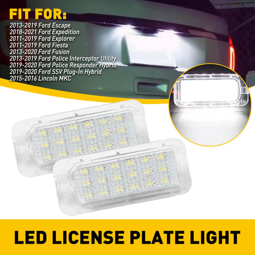 LED License Plate Lights for Ford and Lincoln Models Waterproof License Plate Light Kits Xenon White Light