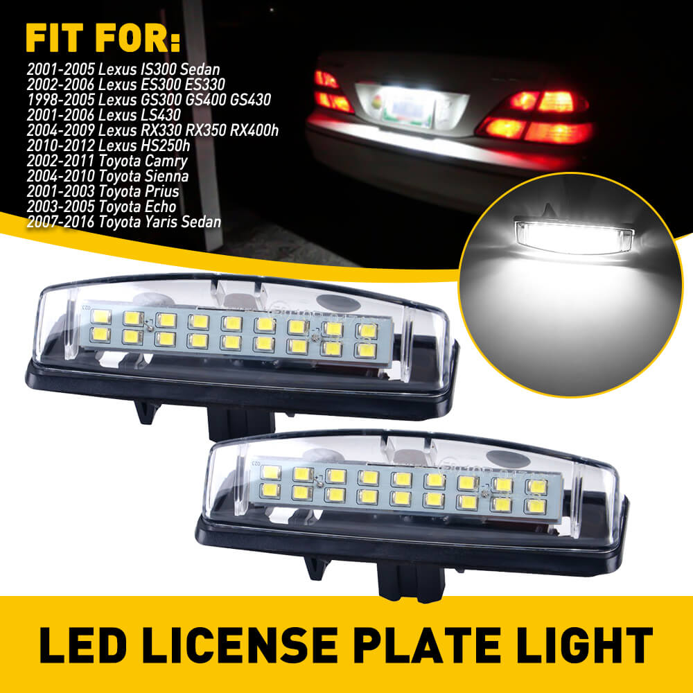 LED License Plate Lights for Toyota and Lexus Models Waterproof License Plate Light Kits Xenon White Light
