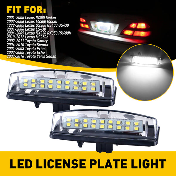 LED License Plate Lights for Toyota and Lexus Models Waterproof License Plate Light Kits Xenon White Light