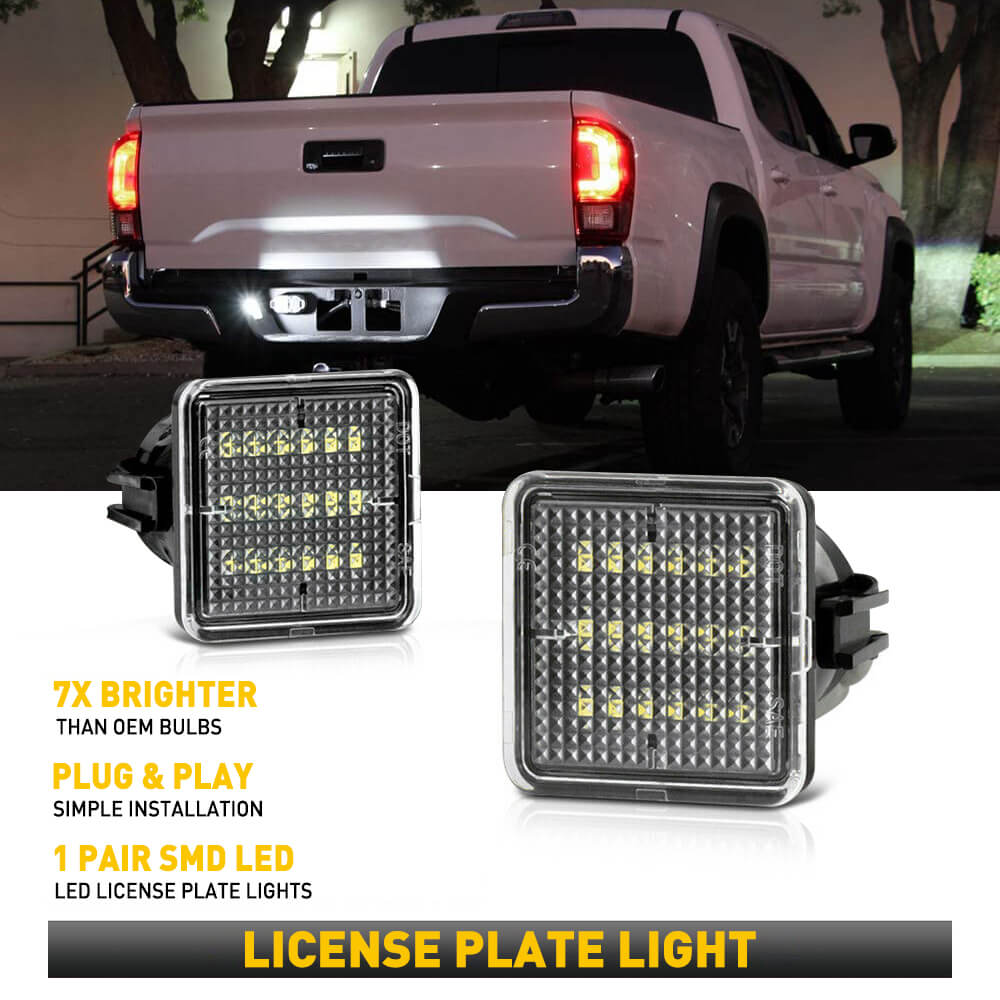 LED License Plate Lights for Toyota Tacoma and Tundra Waterproof License Plate Light Kits Xenon White Light