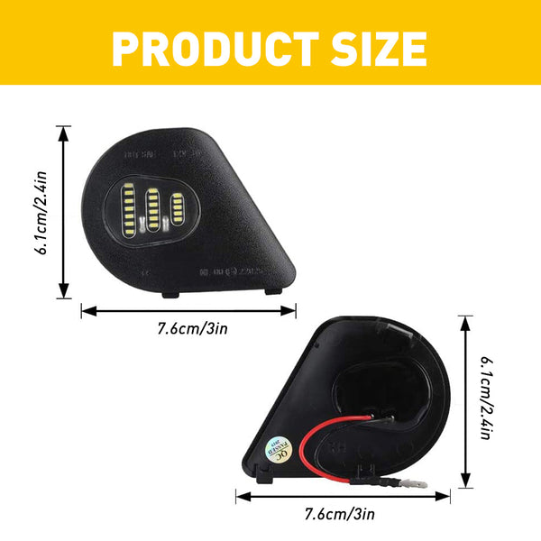 LED Side Mirror Puddle Light Lamps Assembly for 2010-2019 Dodge Ram 1500 2500 3500 4500 5500 Towing Mirror Lights, 6000K Cool White, 2pcs