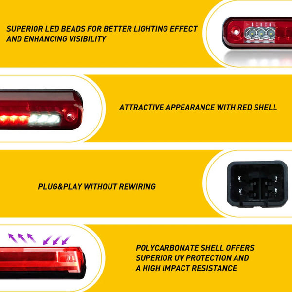LED Third Brake Light Fit for 88-98 Chevy C1500/K1500/Silverado and GMC C1500/K1500