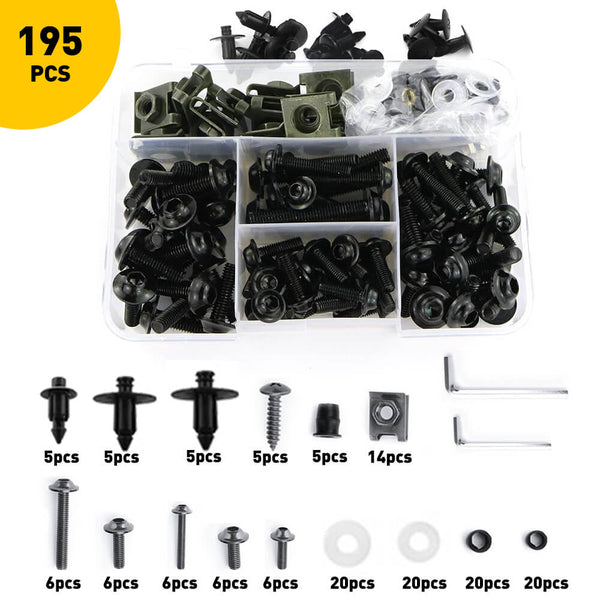 Motorcycle Fairing Nut And Bolt Assortment Kits Fasteners for Universal Motorcycle Mounting Kit