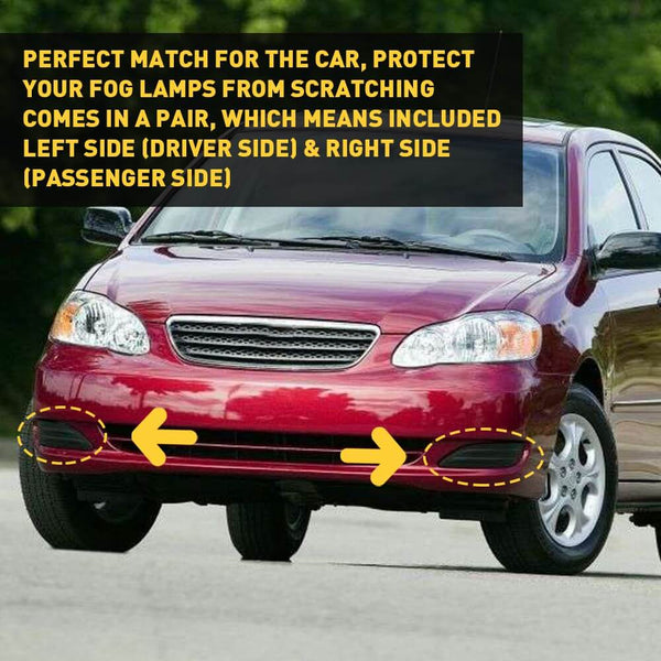Pair Fog Light Cover Set Replacement for 2005-2008 Toyota Corolla
