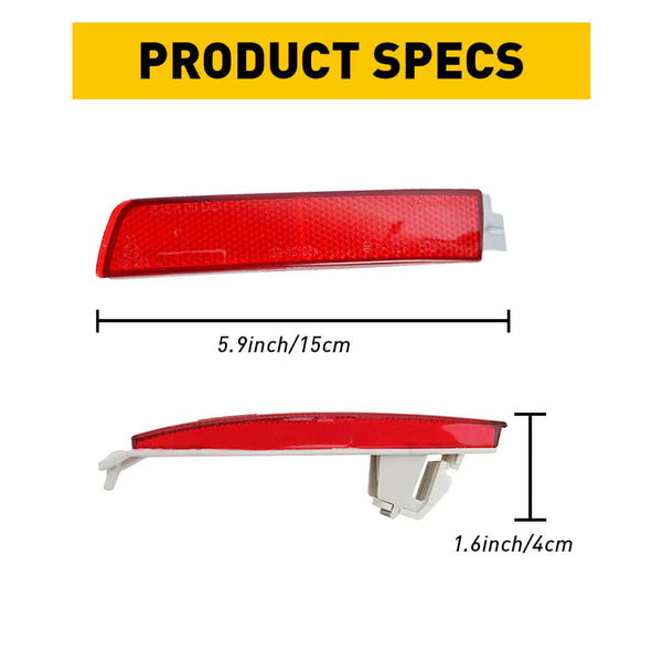 Pair Rear Bumper Reflector Light (Left+Right) Fits 09-18 Nissan, Infiniti Models