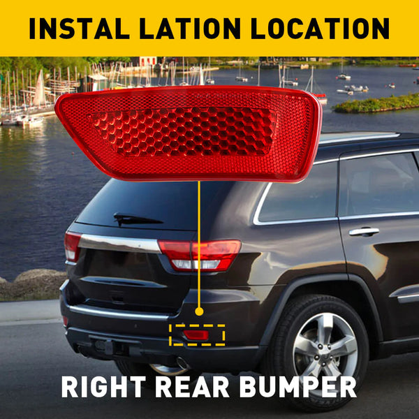 Rear Bumper Reflector Rear Left & Right Bumper Compatible with 2011-2018 Jeep, Dodge